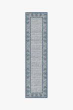 Load image into Gallery viewer, Vintage Daisy Bordered Blue Rug