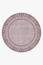 Load image into Gallery viewer, Vintage Daisy Bordered Fuchsia Rug
