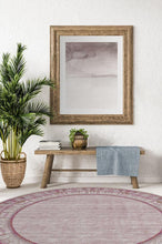 Load image into Gallery viewer, Vintage Daisy Bordered Fuchsia Rug