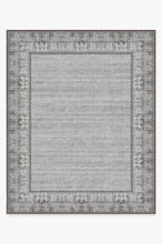 Load image into Gallery viewer, Vintage Daisy Bordered Grey Rug