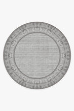 Load image into Gallery viewer, Vintage Daisy Bordered Grey Rug