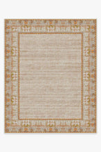 Load image into Gallery viewer, Vintage Daisy Bordered Tangerine Rug