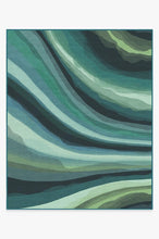 Load image into Gallery viewer, Watercolor Waves Citrus Green Rug