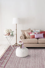 Load image into Gallery viewer, Vintage Daisy Bordered Fuchsia Rug
