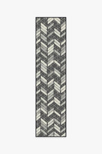 Load image into Gallery viewer, Outdoor Painted Chevron Black Rug
