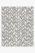 Load image into Gallery viewer, Outdoor Painted Chevron Grey Rug
