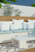 Load image into Gallery viewer, Outdoor Painted Chevron Grey Rug
