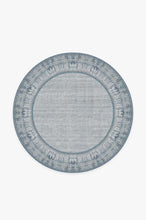 Load image into Gallery viewer, Vintage Daisy Bordered Blue Rug
