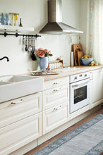 Load image into Gallery viewer, Vintage Daisy Bordered Blue Rug
