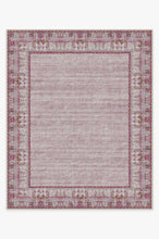Load image into Gallery viewer, Vintage Daisy Bordered Fuchsia Rug
